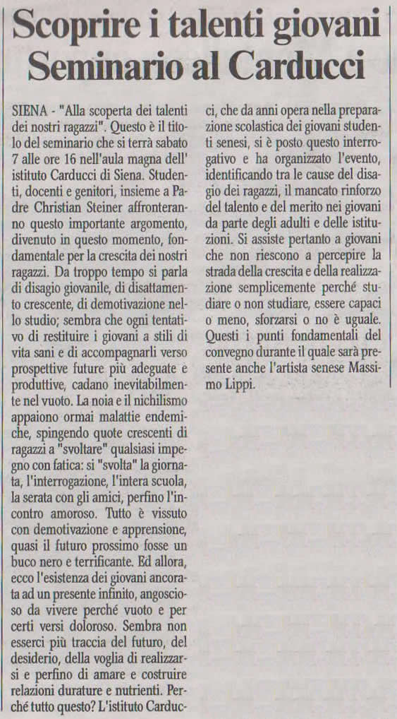 articolo Corriere di Siena